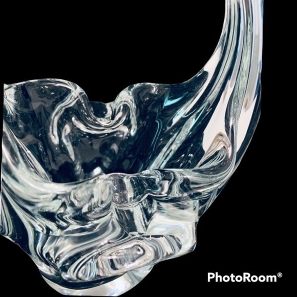 Vintage Hand Blown Glass Basket Vase Ashtray - Picture 9 of 11